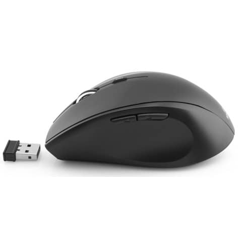 Mouse ottico Media Range 5 pulsanti, serie highline, wireless 1600 dpi nero MROS208